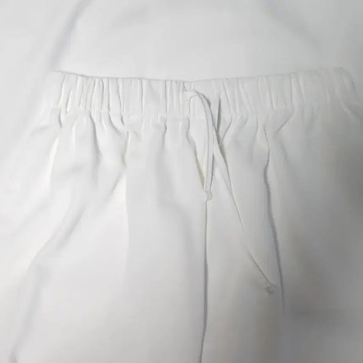[BUNJANG] White Banded Wide Pants / 화이트 밴딩 와이드 팬츠