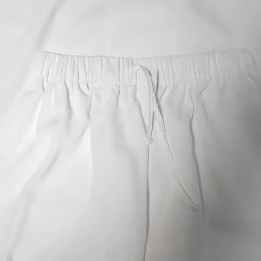 [BUNJANG] White Banded Wide Pants / 화이트 밴딩 와이드 팬츠