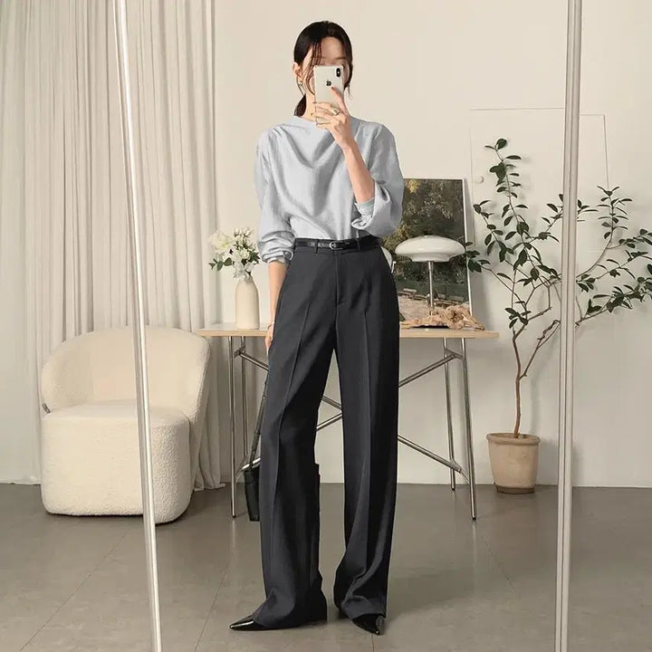 [BUNJANG] Sasaek Erne Charcoal Slacks / 사색 에르네 슬랙스 챠콜