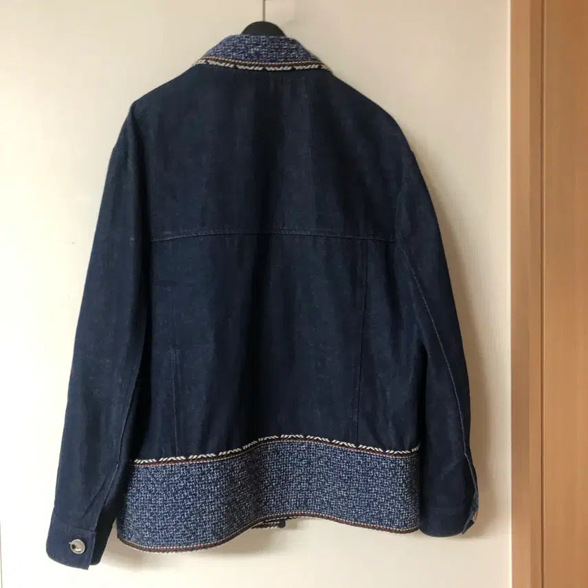 [BUNJANG] Benetton Tweed Denim Jacket / 베네통 트위드 데님 자켓 청 올드머니룩 정소민착용
