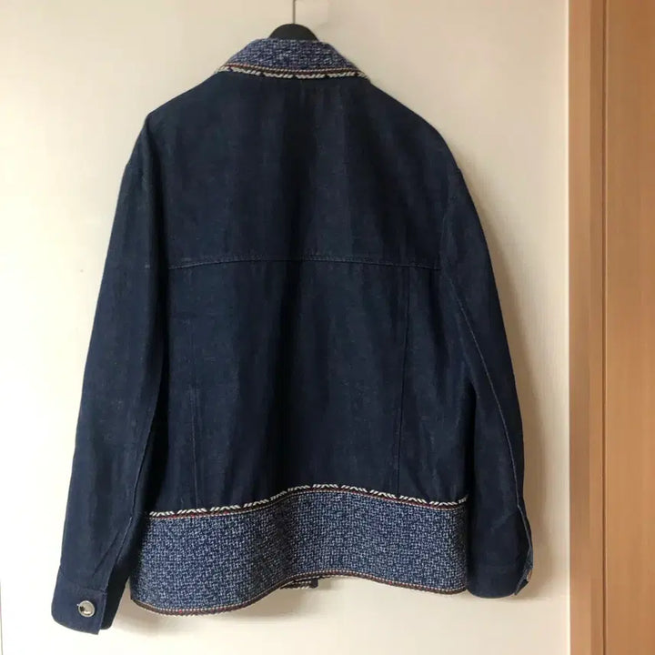 [BUNJANG] Benetton Tweed Denim Jacket / 베네통 트위드 데님 자켓 청 올드머니룩 정소민착용