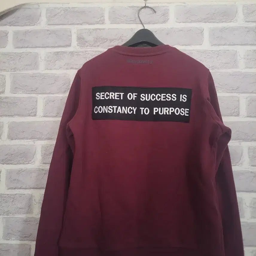 [BUNJANG] Discovery Burgundy Fleece Lined T-shirt / 디스커버리 버건디 기모티셔츠90/알뜰한여우