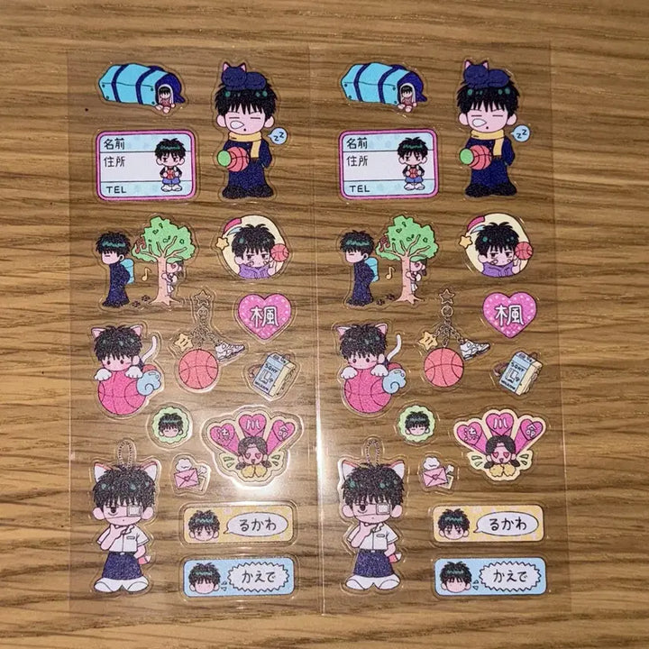 [BUNJANG] Sai Slam Dunk Rukawa Kaede Transparent Stickers / 슬램덩크 슬덩 sai님 서태웅 루카와 투명스티커 2장