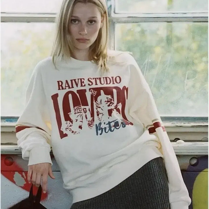 [BUNJANG] RAIVE STUDIO Ivory Sweatshirt / RAIVE STUDIO 아이보리 맨투맨 티셔츠