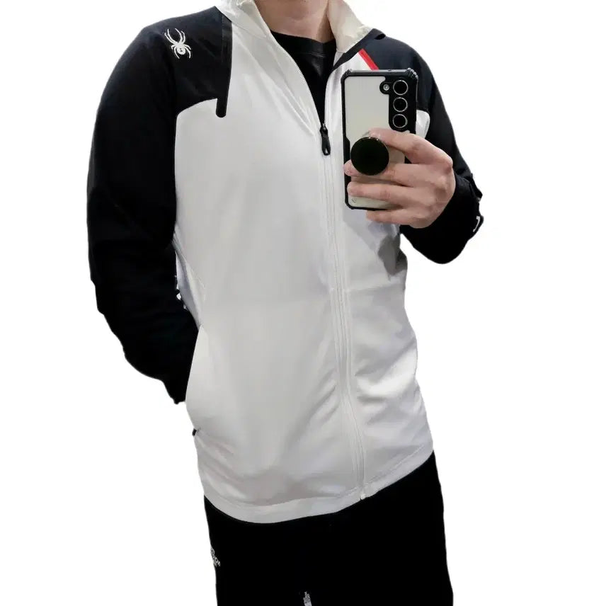 [BUNJANG] L 100 Spider Black White Track Top Jersey / L 100 스파이더 블랙 화이트 트랙탑 져지