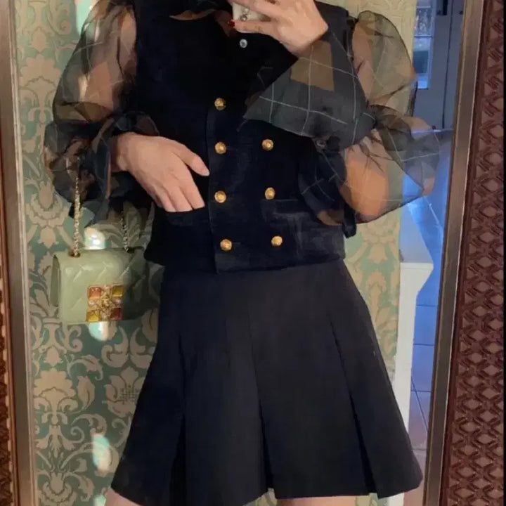 [BUNJANG] S.Cookie Gold Button Velvet Vest / (최상컨디션) 서쿠키 골드버튼 벨벳 베스트