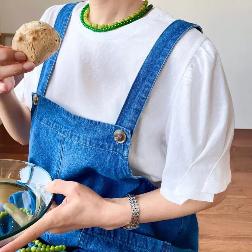 [BUNJANG] Denim Wide Jumpsuit / 데님 와이드 멜빵바지 점프수트