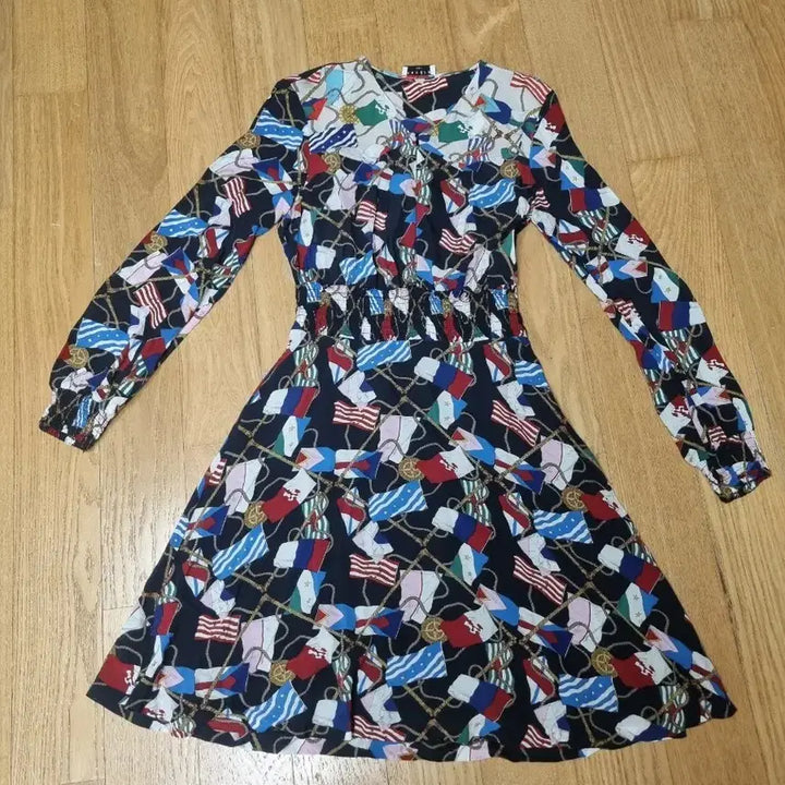 [BUNJANG] Sandro National Flag Pattern Midi Dress / 산드로 국기원피스
