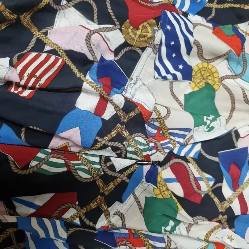 [BUNJANG] Sandro National Flag Pattern Midi Dress / 산드로 국기원피스