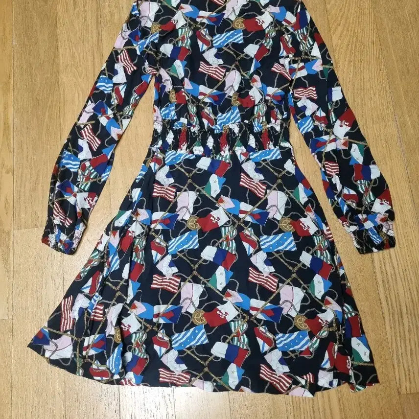 [BUNJANG] Sandro National Flag Pattern Midi Dress / 산드로 국기원피스