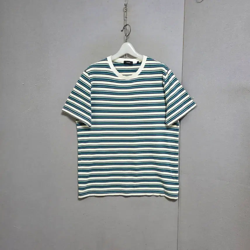 [BUNJANG] Theory Striped Round T-shirt / 띠어리 줄무늬 라운드 티셔츠 M  n3156