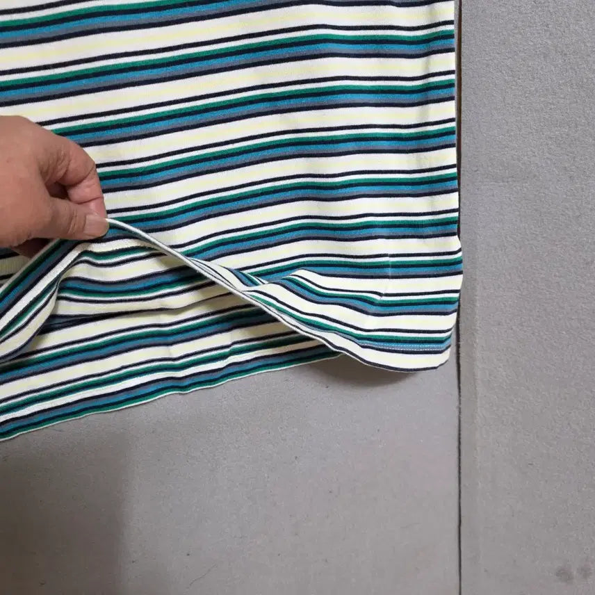 [BUNJANG] Theory Striped Round T-shirt / 띠어리 줄무늬 라운드 티셔츠 M  n3156