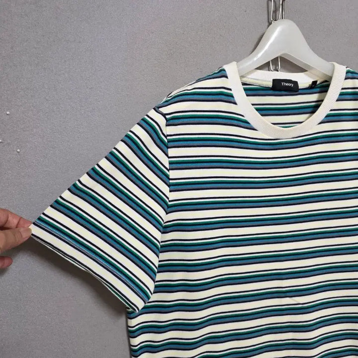 [BUNJANG] Theory Striped Round T-shirt / 띠어리 줄무늬 라운드 티셔츠 M  n3156