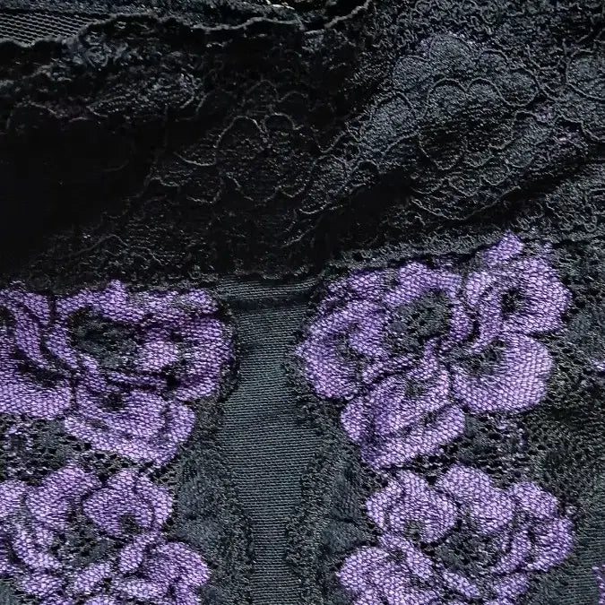 [BUNJANG] Black Lace Embroidered Leggings / 검정색 레이스 자수 레깅스