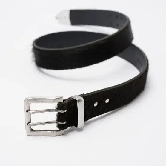 [BUNJANG] Our Legacy Double Tongue Belt Hair on Hide 90 / 아워레가시 더블 텅 벨트 헤어 온 하이드 90