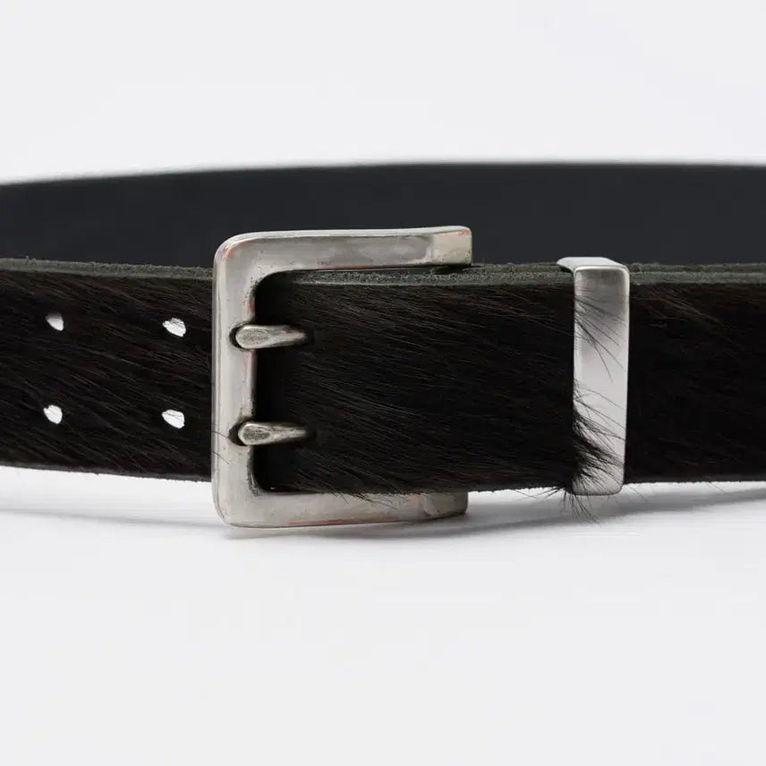 [BUNJANG] Our Legacy Double Tongue Belt Hair on Hide 90 / 아워레가시 더블 텅 벨트 헤어 온 하이드 90