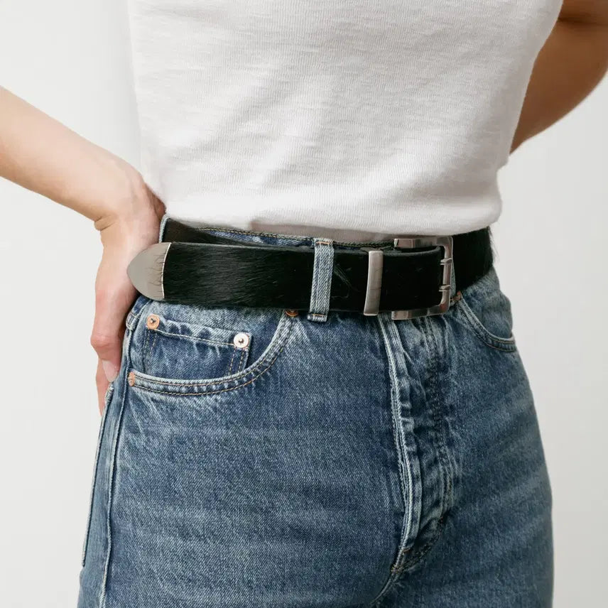 [BUNJANG] Our Legacy Double Tongue Belt Hair on Hide 90 / 아워레가시 더블 텅 벨트 헤어 온 하이드 90