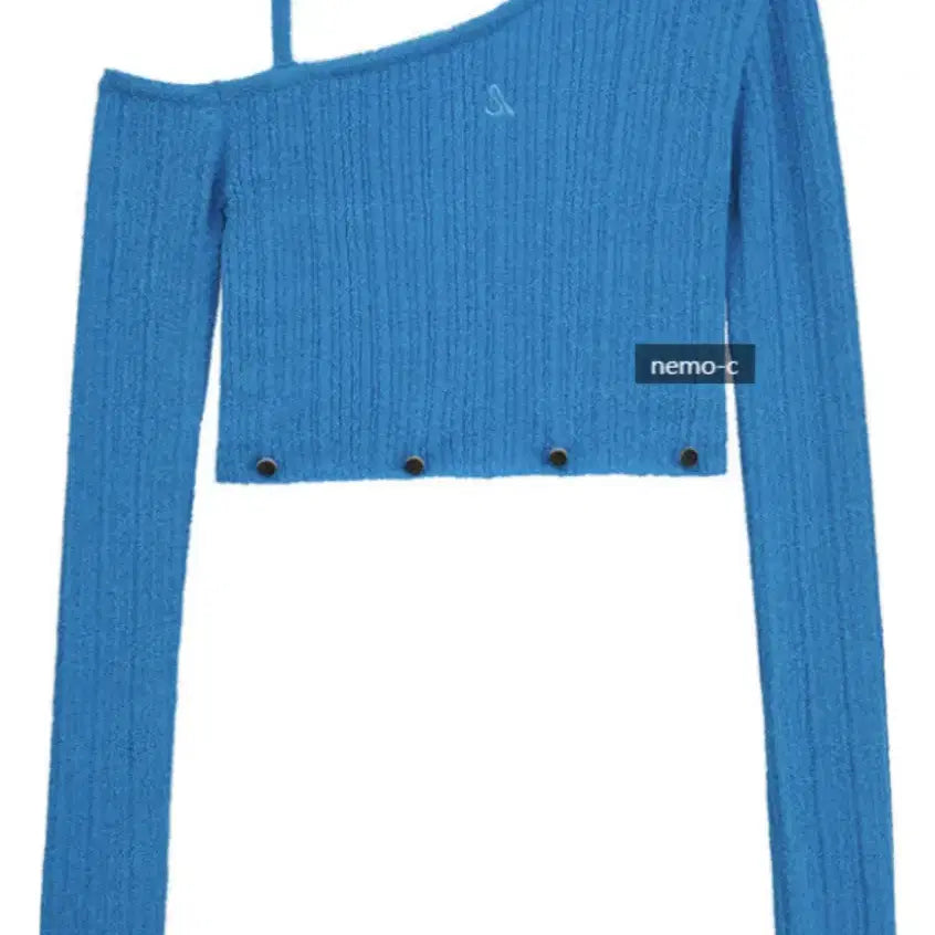 [BUNJANG] Afterhours Two-Way One Shoulder Knit Top Marine Blue / [새상품] 애프터아워즈 투웨이 원숄더 니트 마린블루