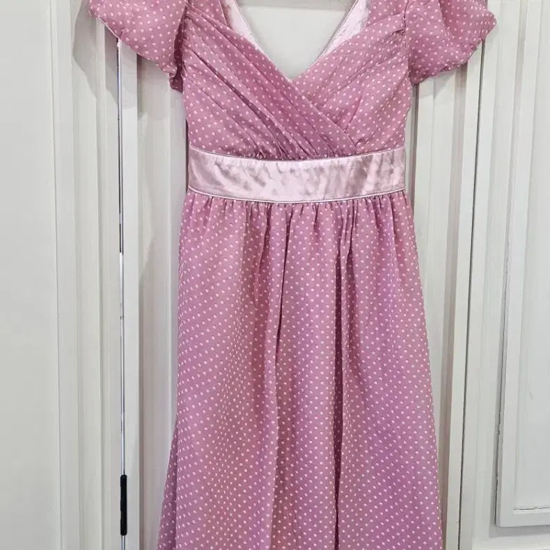 [BUNJANG] Chatty Pink Dot Vintage Dress / 도트 핑크 원피스