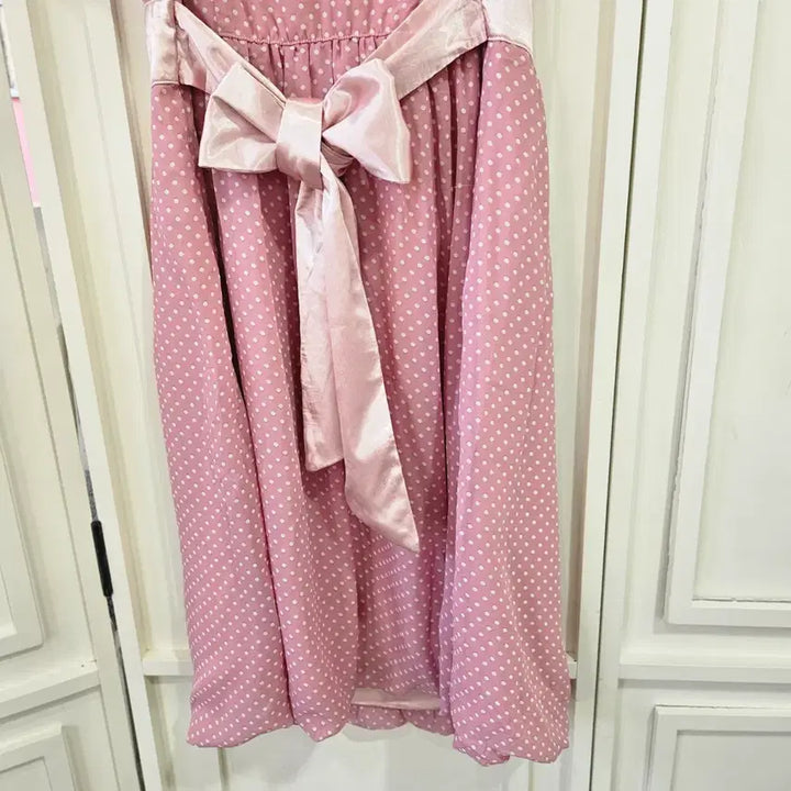 [BUNJANG] Chatty Pink Dot Vintage Dress / 도트 핑크 원피스