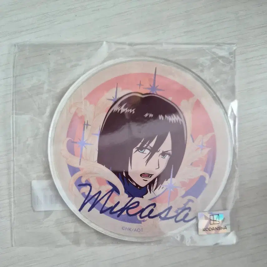 [BUNJANG] Attack on Titan Mikasa Acrylic Coaster / 진격의 거인 위트 팝업 그라떼 미카사 아크릴 코스터 미개봉