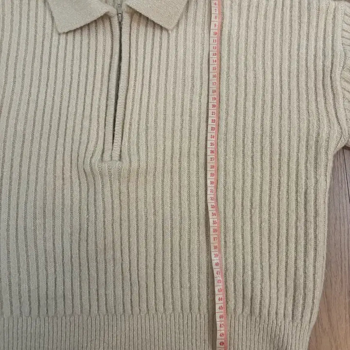 [BUNJANG] Yeori Fit Half-Zip Collar Knit Top / 여리핏 아방핏 반집업 카라 니트티 여성 프리 라떼베이지