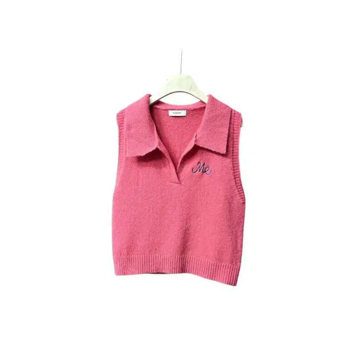 [BUNJANG] 8 Seconds Pink Collar Knit Vest / 미사용)  에잇컨솁 핑크  카라 니트 베스트