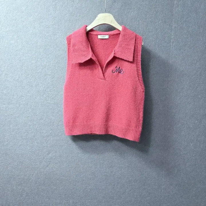 [BUNJANG] 8 Seconds Pink Collar Knit Vest / 미사용)  에잇컨솁 핑크  카라 니트 베스트