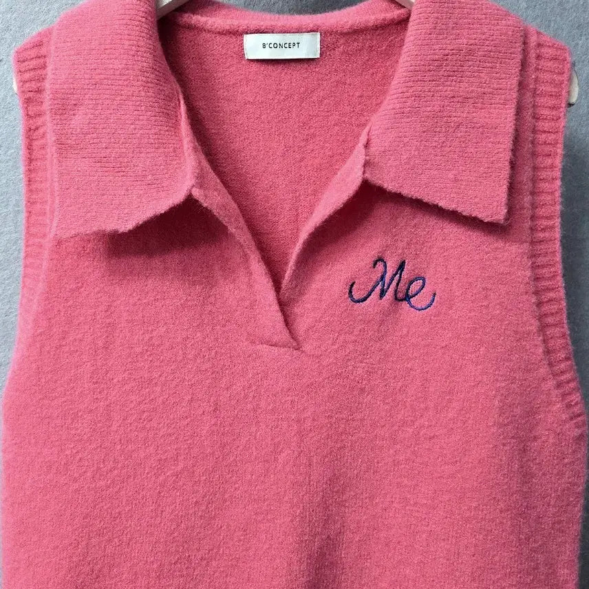 [BUNJANG] 8 Seconds Pink Collar Knit Vest / 미사용)  에잇컨솁 핑크  카라 니트 베스트
