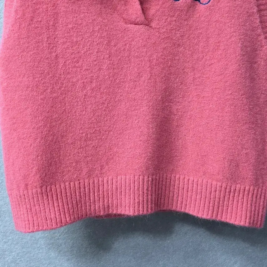 [BUNJANG] 8 Seconds Pink Collar Knit Vest / 미사용)  에잇컨솁 핑크  카라 니트 베스트