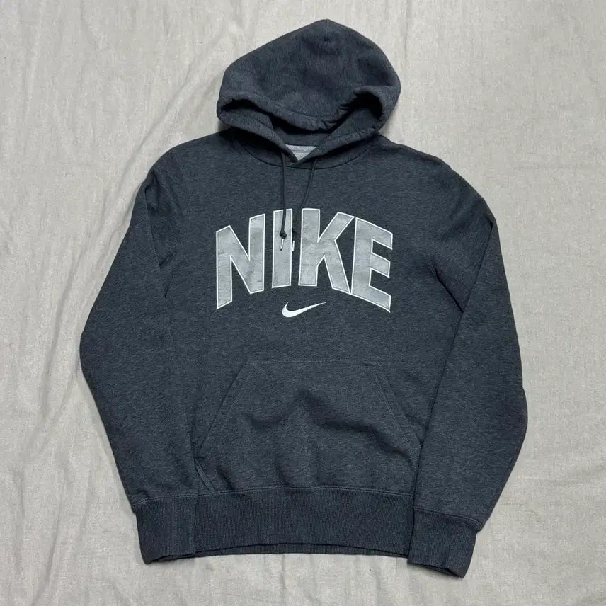 [BUNJANG] Nike Silver Big Logo Charcoal Hoodie S / 나이키 해외판 실버 빅로고 차콜후드 S