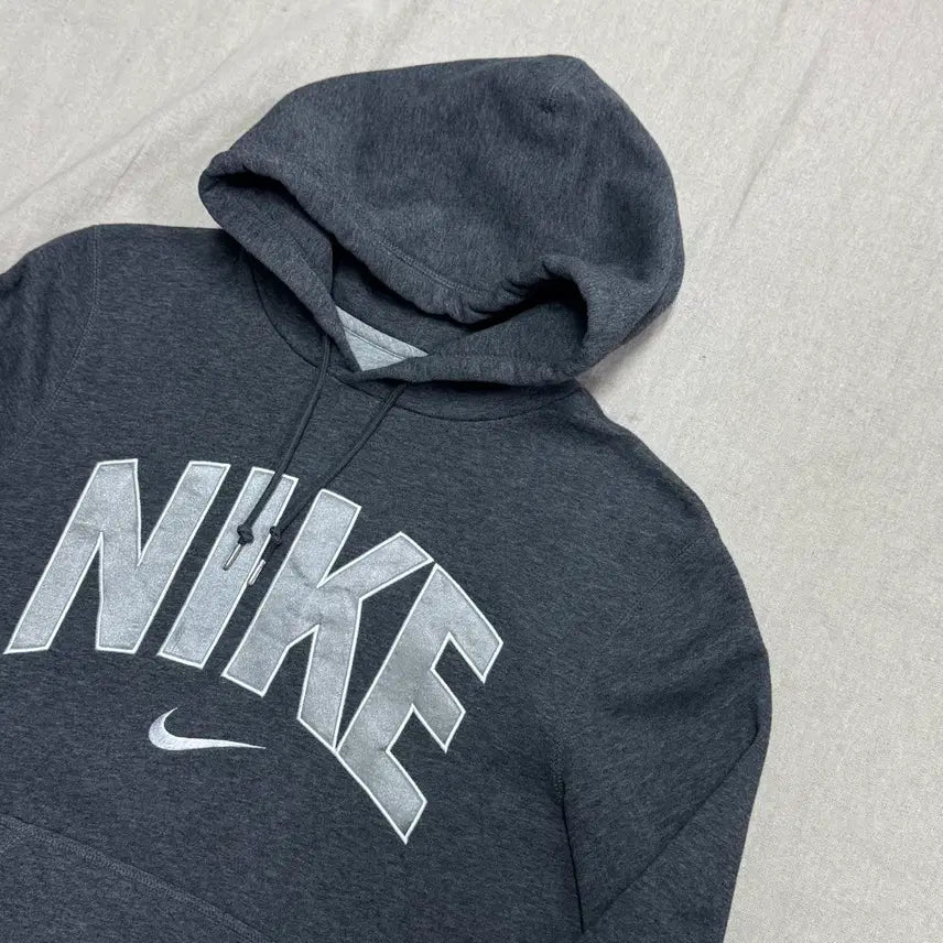 [BUNJANG] Nike Silver Big Logo Charcoal Hoodie S / 나이키 해외판 실버 빅로고 차콜후드 S