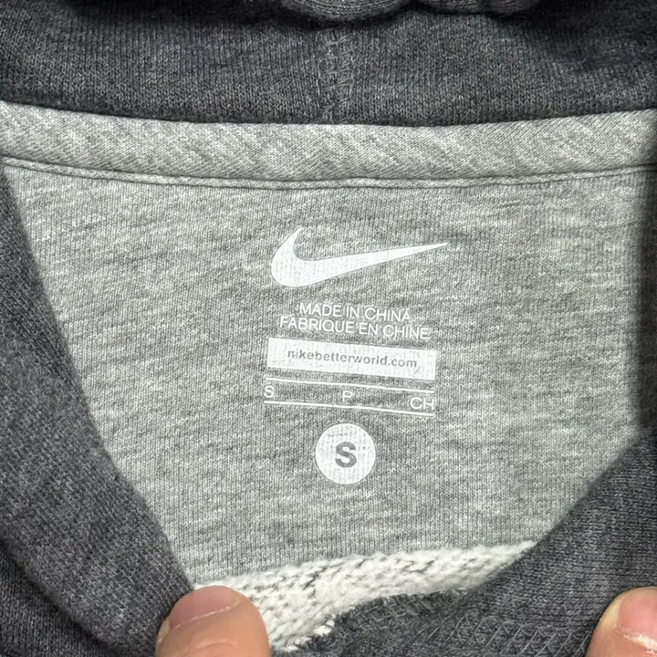 [BUNJANG] Nike Silver Big Logo Charcoal Hoodie S / 나이키 해외판 실버 빅로고 차콜후드 S