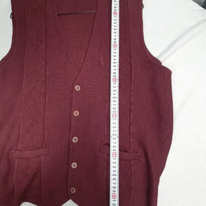 [BUNJANG] Yves Saint Laurent Wool Knit Vest Burgundy 100 / 입생로랑 니트 조끼 울 베스트 버건디 100