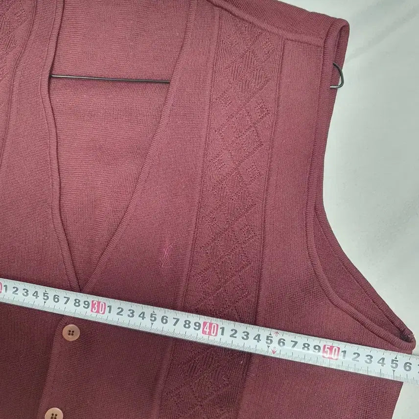 [BUNJANG] Yves Saint Laurent Wool Knit Vest Burgundy 100 / 입생로랑 니트 조끼 울 베스트 버건디 100