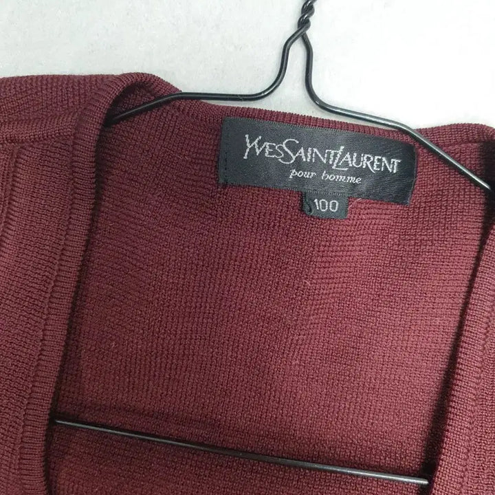[BUNJANG] Yves Saint Laurent Wool Knit Vest Burgundy 100 / 입생로랑 니트 조끼 울 베스트 버건디 100