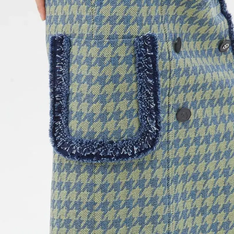 [BUNJANG] Lucky Chouette Houndstooth Skirt / 럭키슈에뜨 하운드 투스 스커트 38