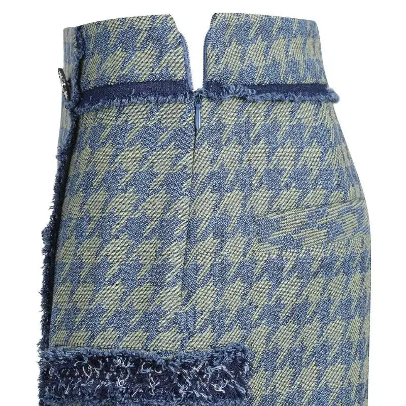 [BUNJANG] Lucky Chouette Houndstooth Skirt / 럭키슈에뜨 하운드 투스 스커트 38