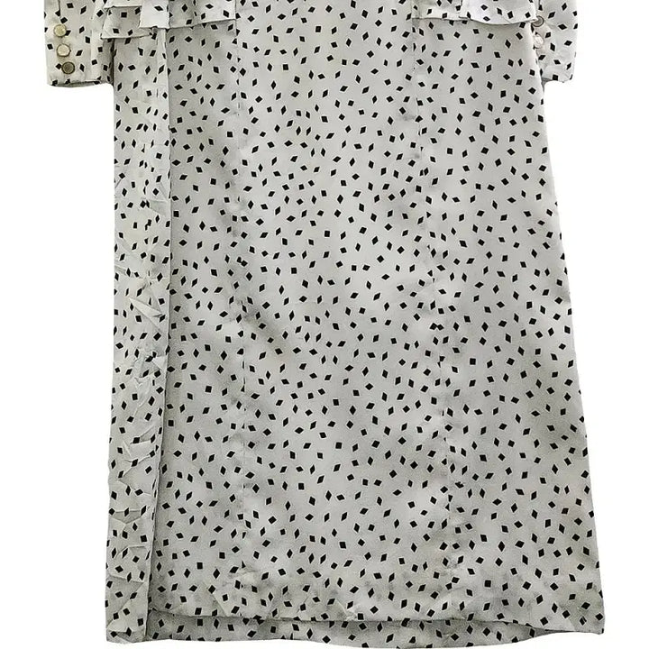 [BUNJANG] Vintage Avant-garde Puff Shoulder Diamond Pattern Maxi Dress / 빈티지 아방가르드 퍼프숄더 다이아패턴 맥시원피스 MADE IN JAPAN