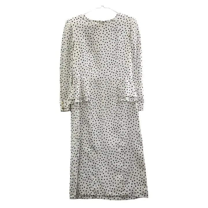 [BUNJANG] Vintage Avant-garde Puff Shoulder Diamond Pattern Maxi Dress / 빈티지 아방가르드 퍼프숄더 다이아패턴 맥시원피스 MADE IN JAPAN