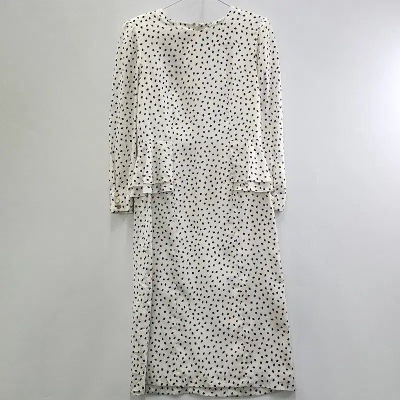 [BUNJANG] Vintage Avant-garde Puff Shoulder Diamond Pattern Maxi Dress / 빈티지 아방가르드 퍼프숄더 다이아패턴 맥시원피스 MADE IN JAPAN
