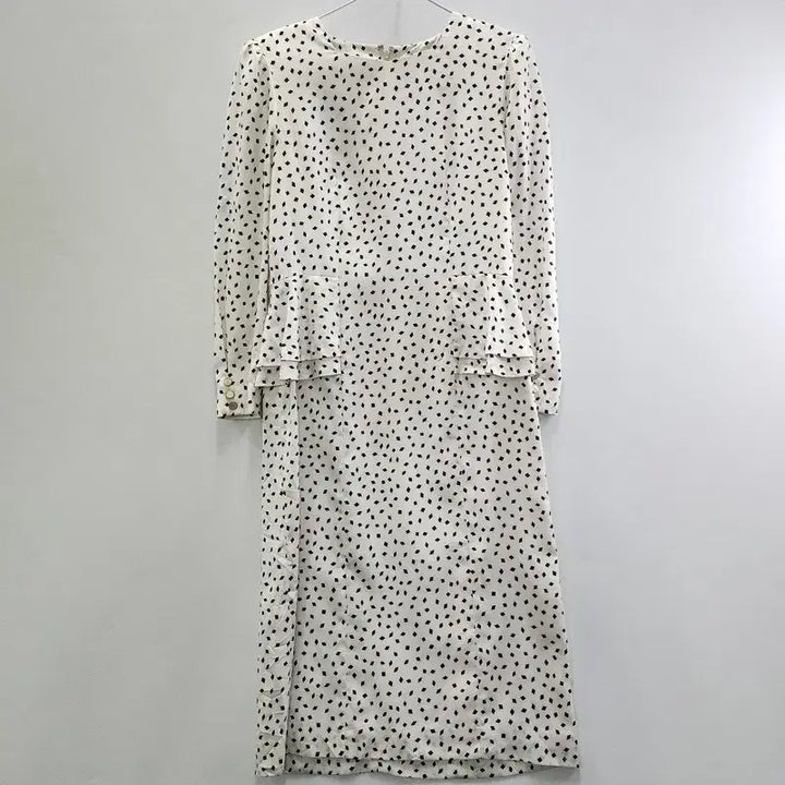 [BUNJANG] Vintage Avant-garde Puff Shoulder Diamond Pattern Maxi Dress / 빈티지 아방가르드 퍼프숄더 다이아패턴 맥시원피스 MADE IN JAPAN