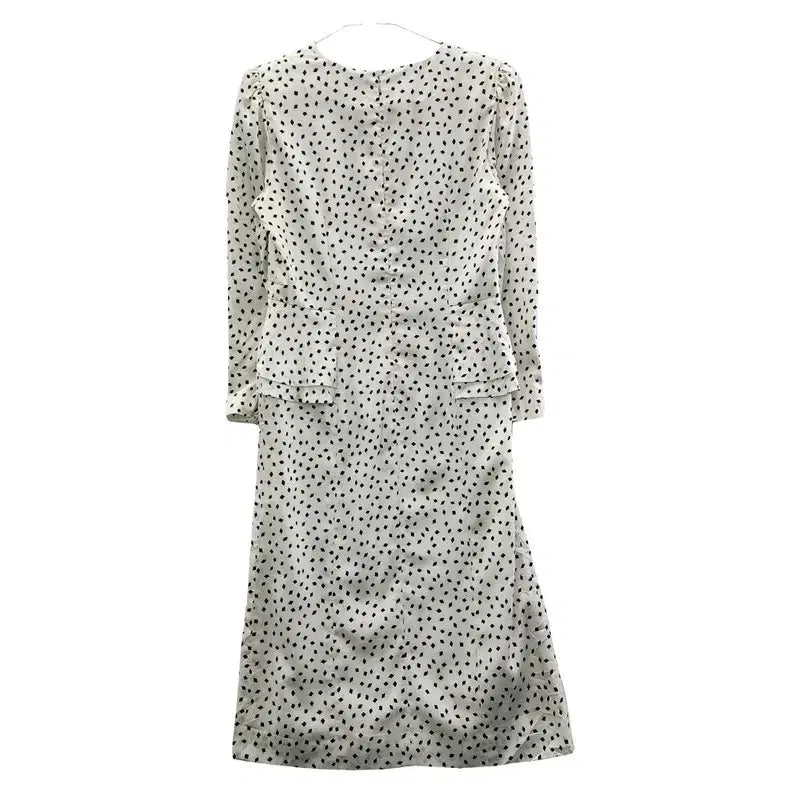 [BUNJANG] Vintage Avant-garde Puff Shoulder Diamond Pattern Maxi Dress / 빈티지 아방가르드 퍼프숄더 다이아패턴 맥시원피스 MADE IN JAPAN