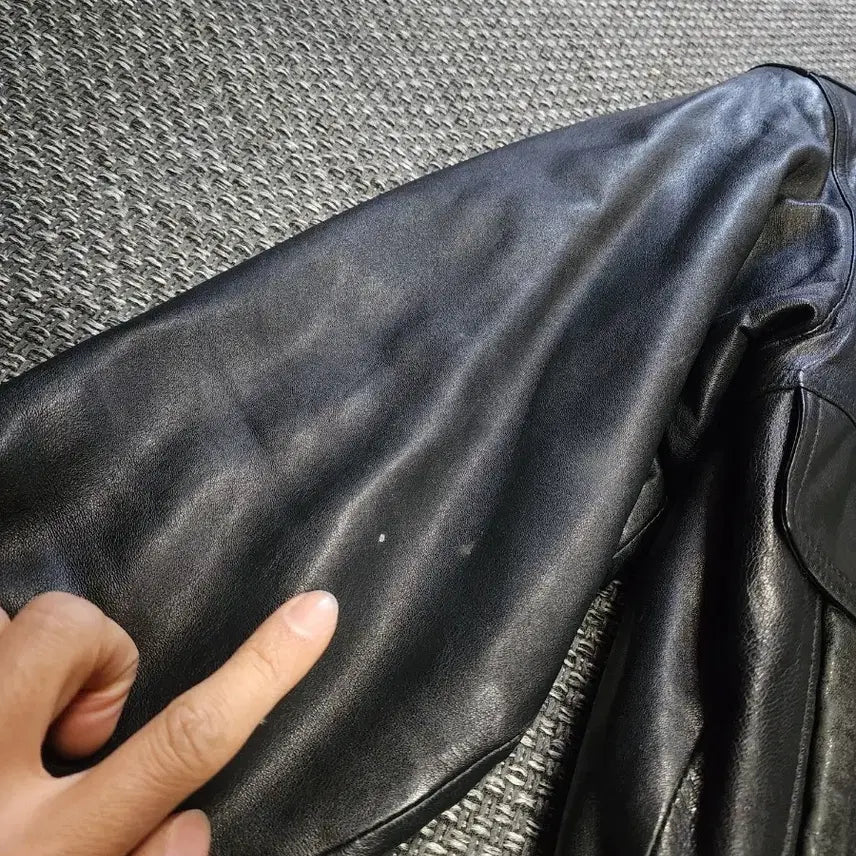 [BUNJANG] Vintage Real Lambskin Leather Jacket / 리얼 양가죽 빈티지 자켓    100사이즈