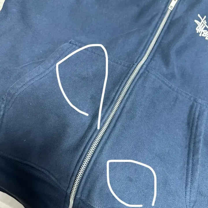 [BUNJANG] Stussy Navy Hooded Zip-up S / 스투시 후드집업 네이비 S