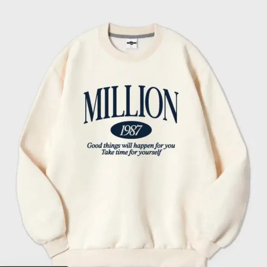 [BUNJANG] Million Day 1987 Ivory Sweatshirt / 밀리언데이 1987 아이보리 맨투맨 티셔츠