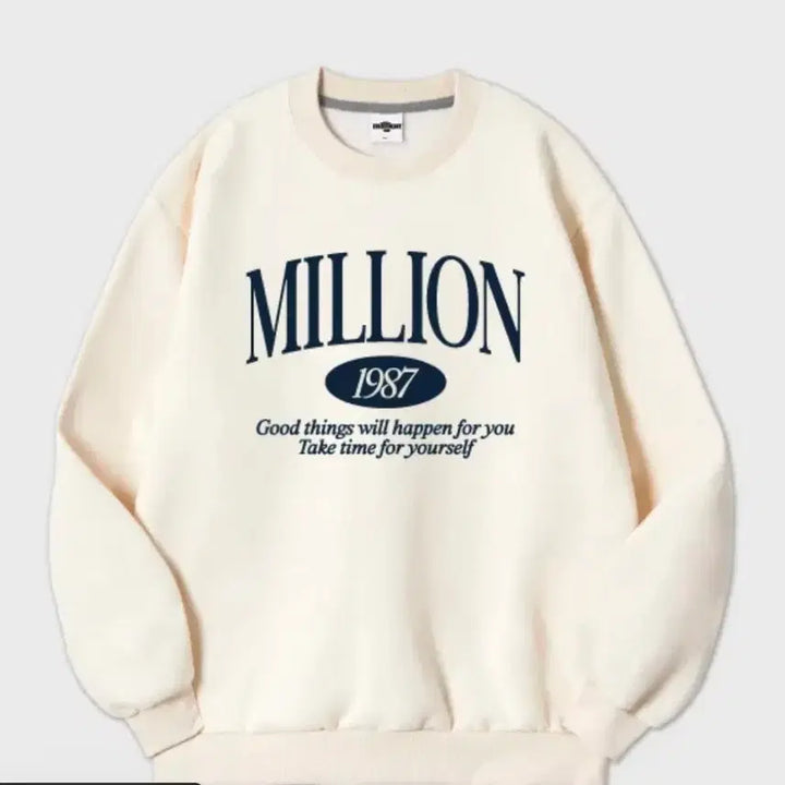 [BUNJANG] Million Day 1987 Ivory Sweatshirt / 밀리언데이 1987 아이보리 맨투맨 티셔츠