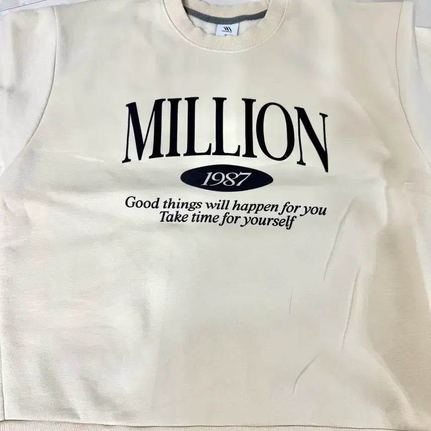[BUNJANG] Million Day 1987 Ivory Sweatshirt / 밀리언데이 1987 아이보리 맨투맨 티셔츠