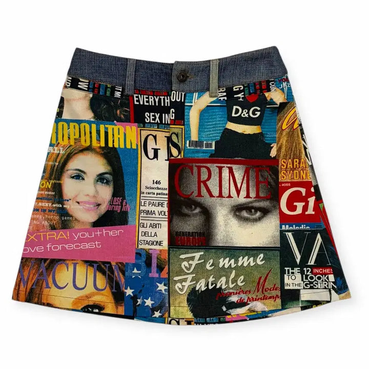 [BUNJANG] Dolce &amp; Gabbana Magazine Print Skirt / 돌체앤가바나 매거진 패턴 스커트 치마