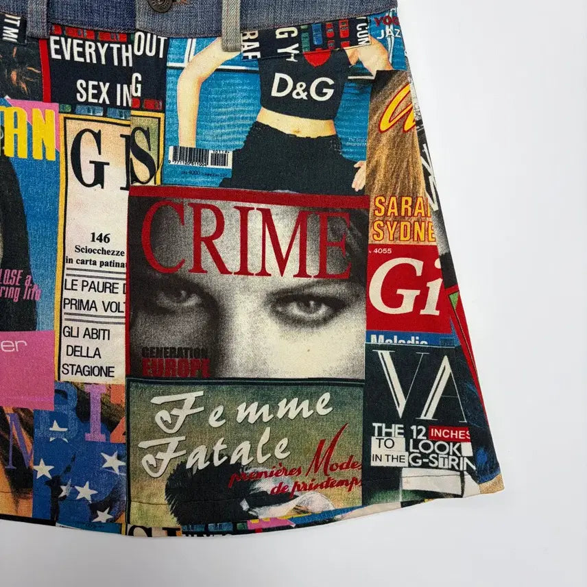 [BUNJANG] Dolce &amp; Gabbana Magazine Print Skirt / 돌체앤가바나 매거진 패턴 스커트 치마